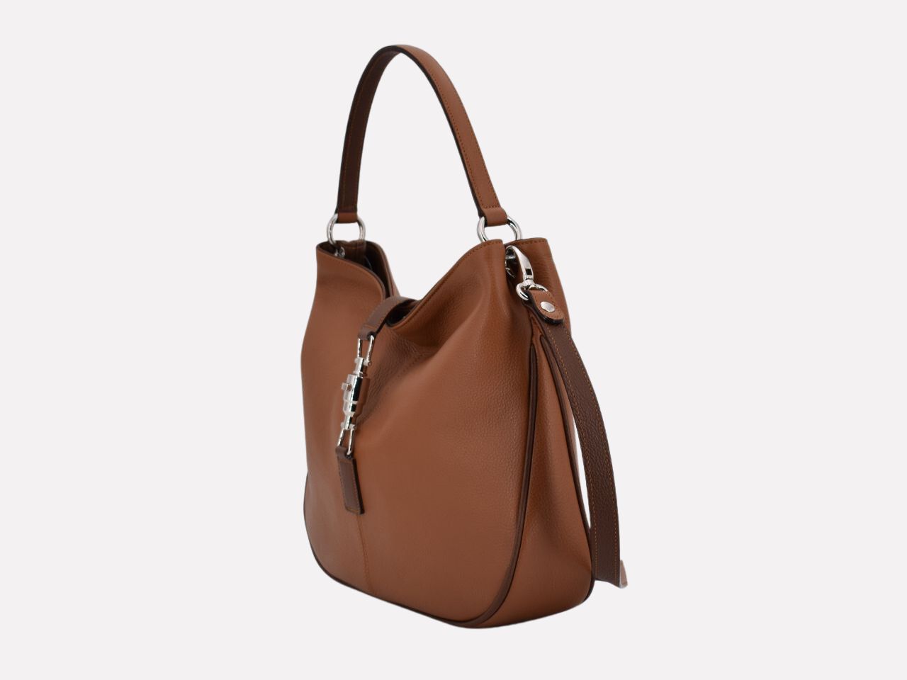 Alma - Leather purse with handle and removable shoulder strap